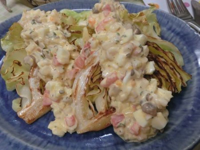 うまみたっぷり野菜タルタルソースが主役♪　キャベツのステーキ