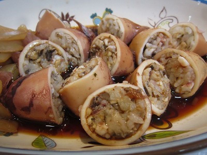 霜降りひらたけでイカめし