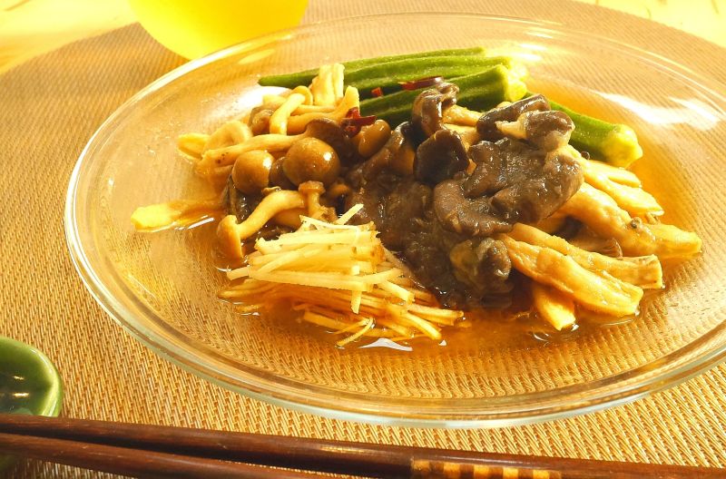 レンジだけでラクラク　ひんやりきのこの揚げ浸し風