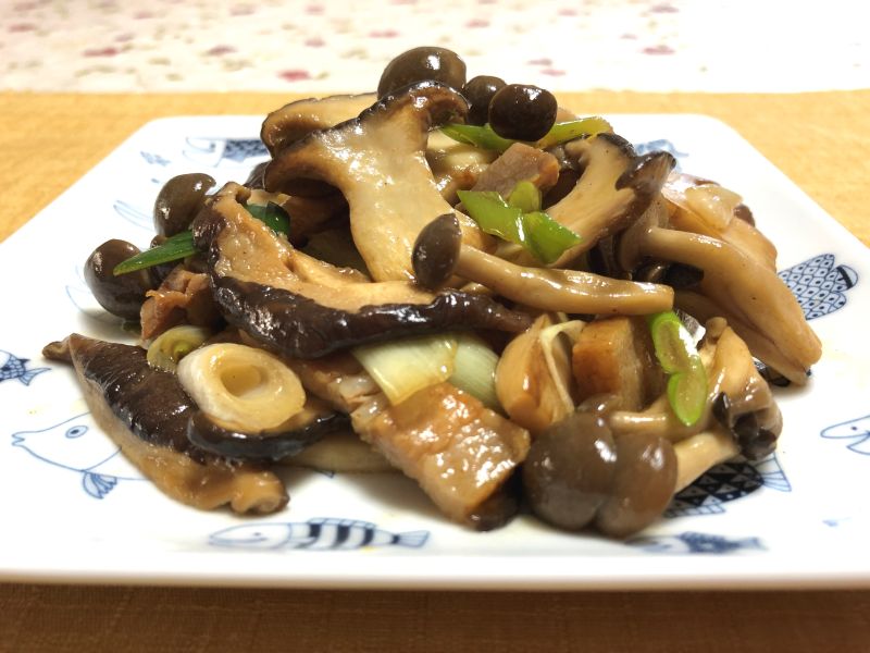いろいろキノコのネギチャーシュー♪