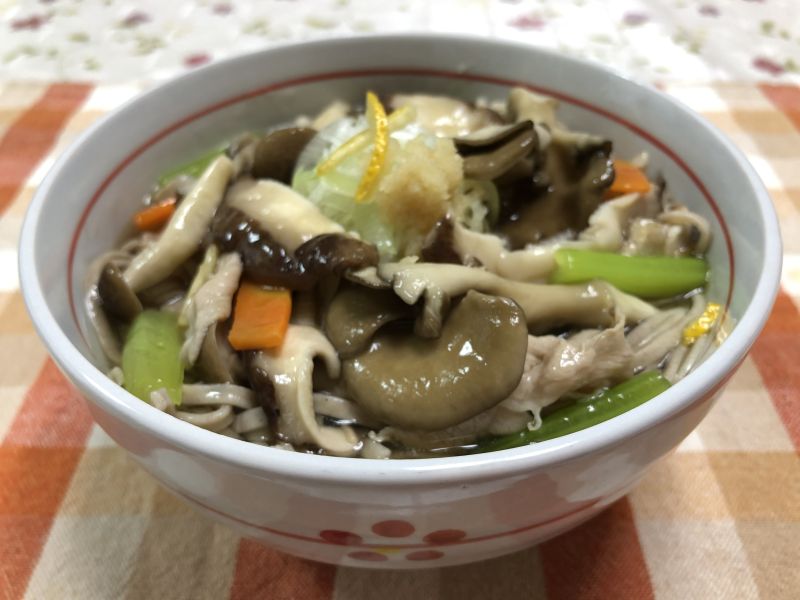 豚きのこあんかけ蕎麦♪