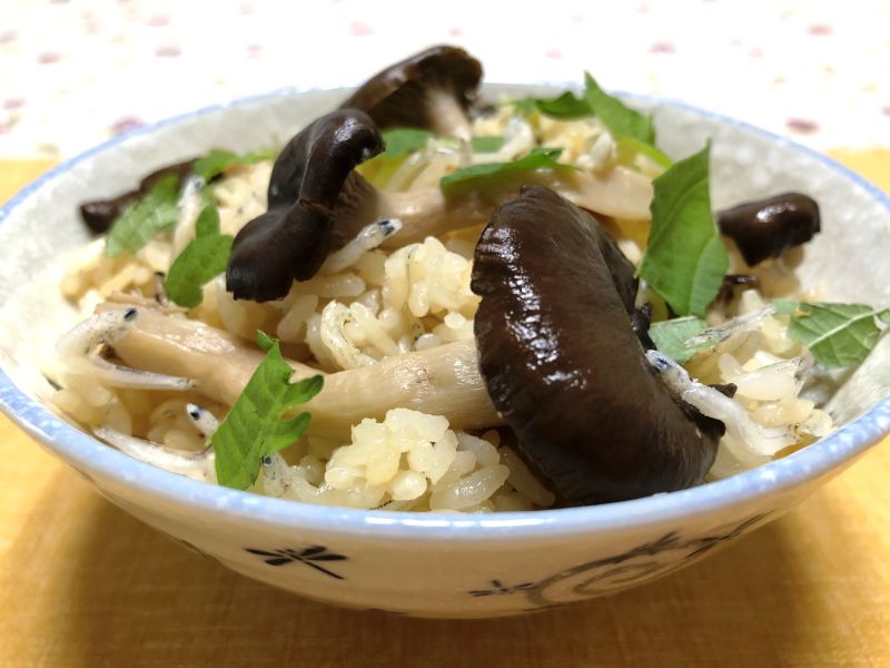 おかずがいらない！霜降りひらたけの雑魚飯♪