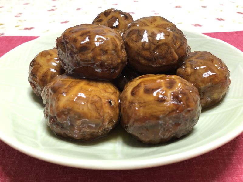 ふんわりもっちり！生どんこと蓮根の豚肉団子♪