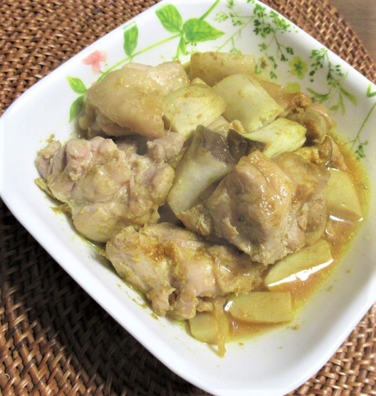 エリンギと鶏モモ肉のカレー味