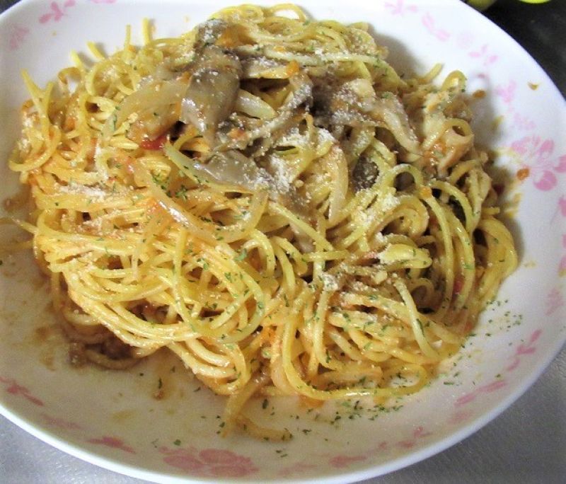 マイタケ入りの、かんたんランチパスタ♬