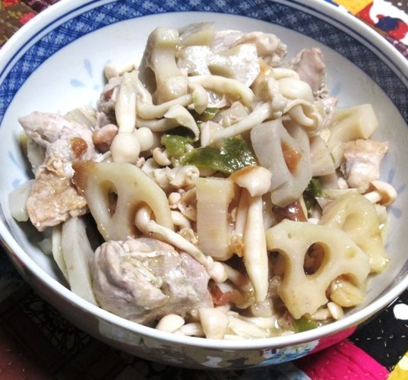 ブナピーとレンコンの蒸し焼き