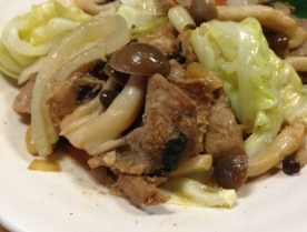 ブナシメジと豚肉のスタミナ炒め