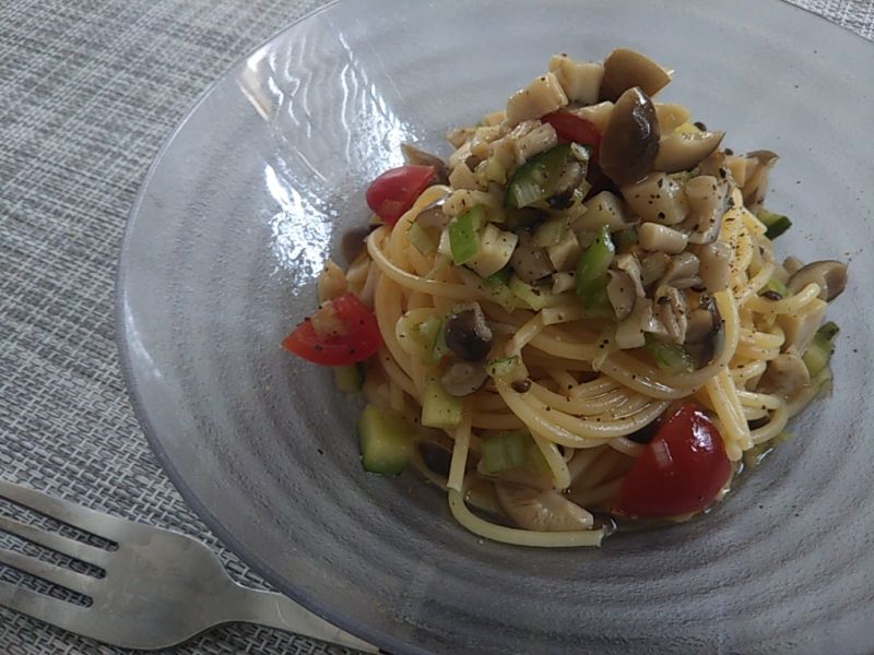 きのこの和風ラビゴットソースパスタ