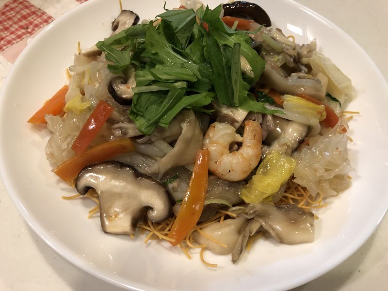 きのこ皿うどん
