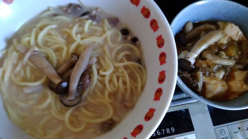 きのこチャンポンきのこ麻婆豆腐