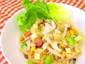 きのことチーズの簡単ピラフ