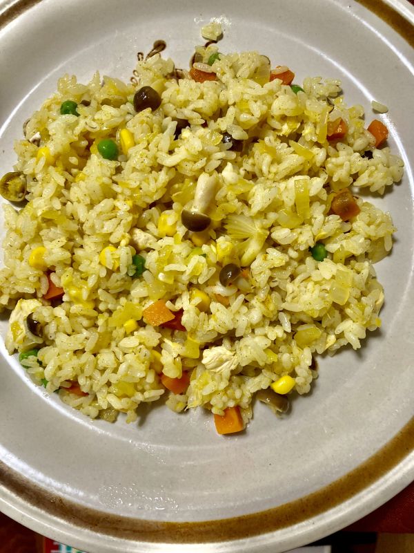 ボウルでチン、カレーピラフ