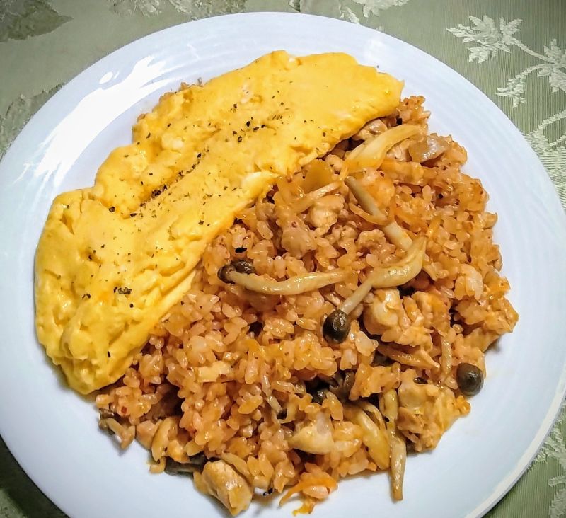 きのこキムチライス たっぷり卵添え