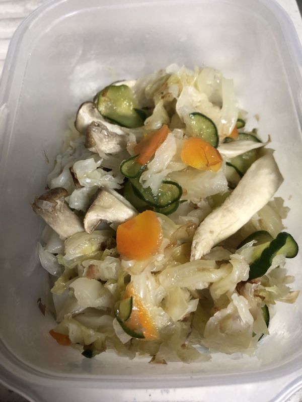 野菜たっぷり酢の物プラスエリンギ蒸し