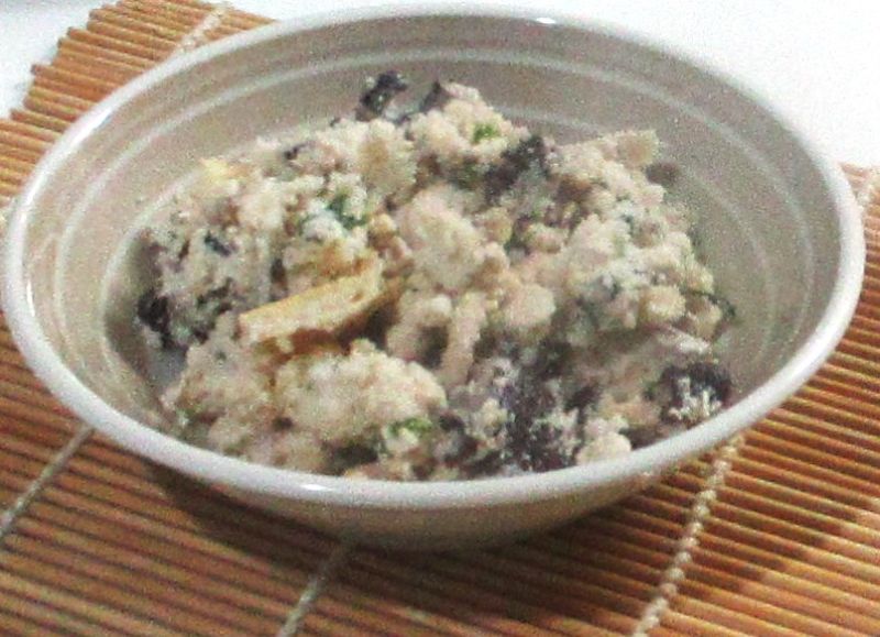 霜降りひらたけと香味野菜とおから炒り煮