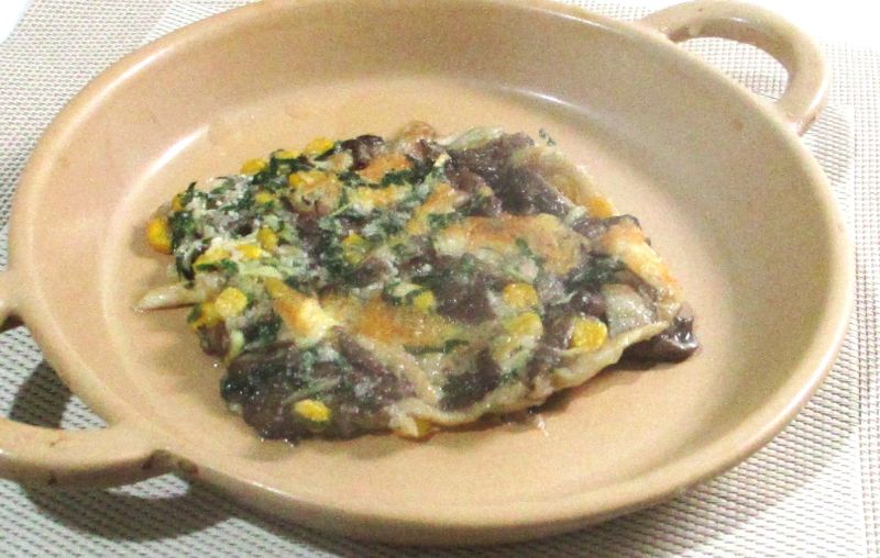 霜降りひらたけのぺったんこ焼き