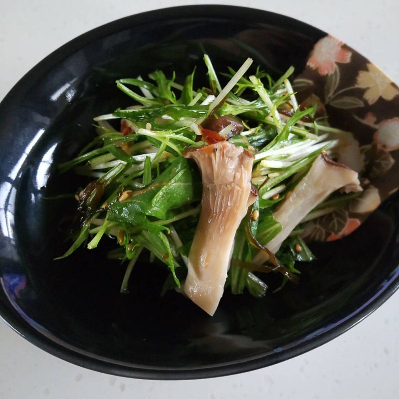 エリンギと水菜の即席和風サラダ