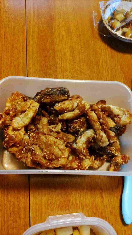 ぷりぷりどんこと油揚げの甘辛揚げ
