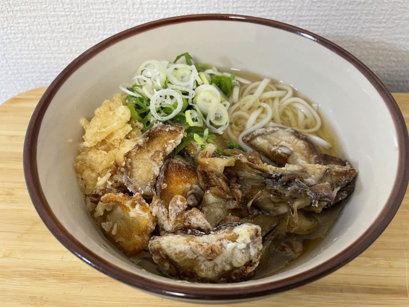 キノコの竜田揚げのせうどん