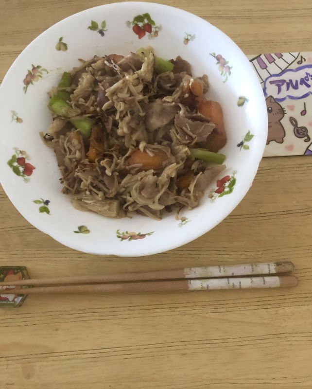 柿とエノキのとろ〜り炒め
