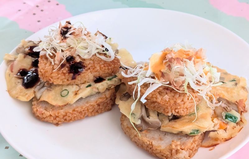 きのこお好み焼きライスバーガー