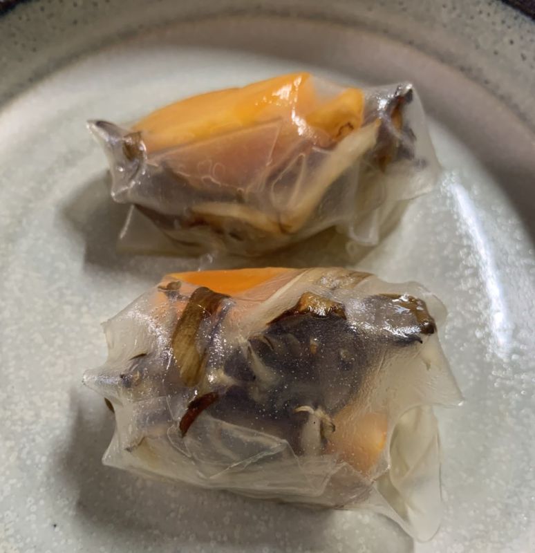 舞茸と柿のミニ生春巻き