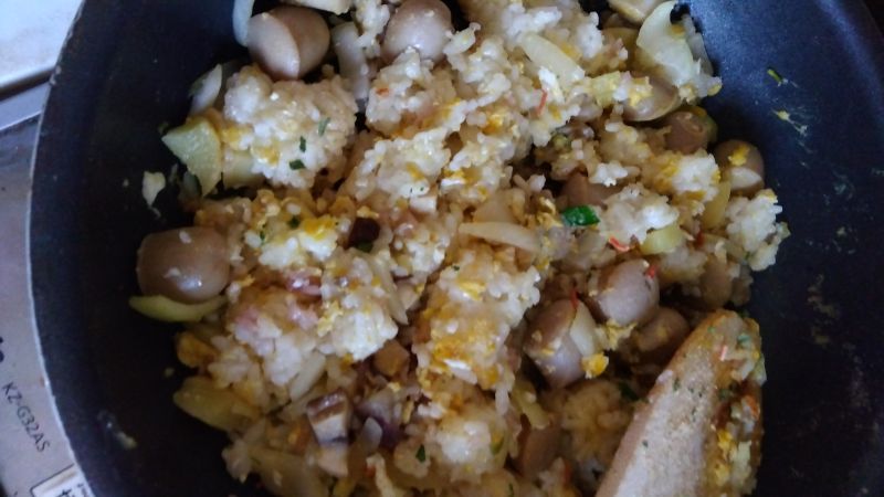 きのことたくあんチャーハン