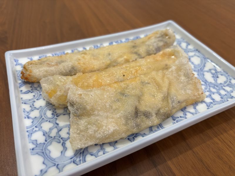きのこ味噌グラタンの生春巻き揚げ
