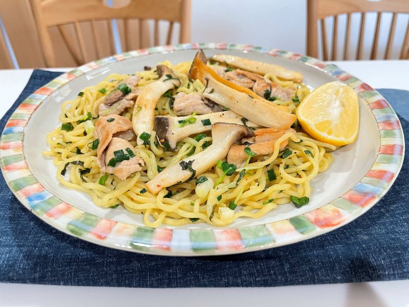 コリコリきのこ！エリンギの塩焼きそば♪