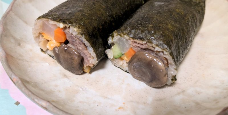 炊き込みごはんで作るエリンギ恵方巻き