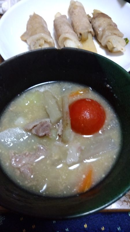 きのこ汁えのき巻