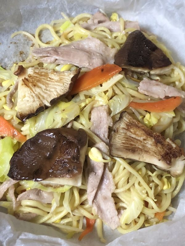 春キャベツ&肉厚椎茸塩焼きそば