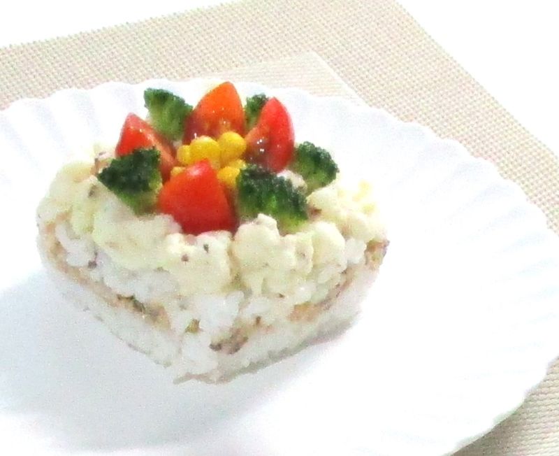 ごはん好きの家族のどんこ入りライスケーキ
