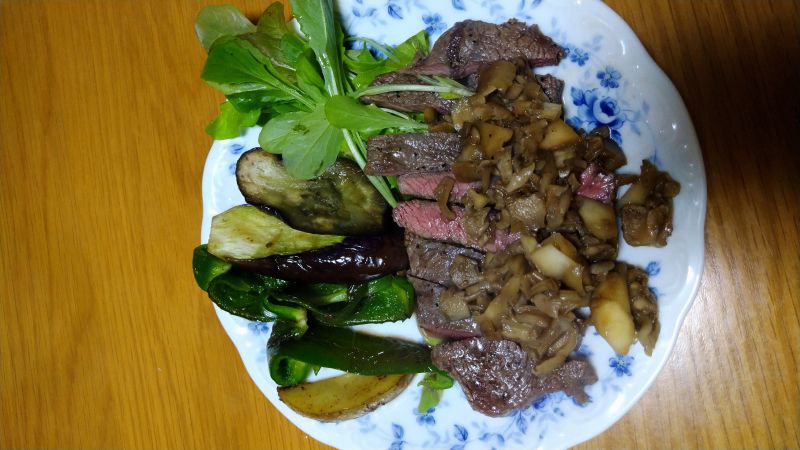 まいたけで柔らかステーキ