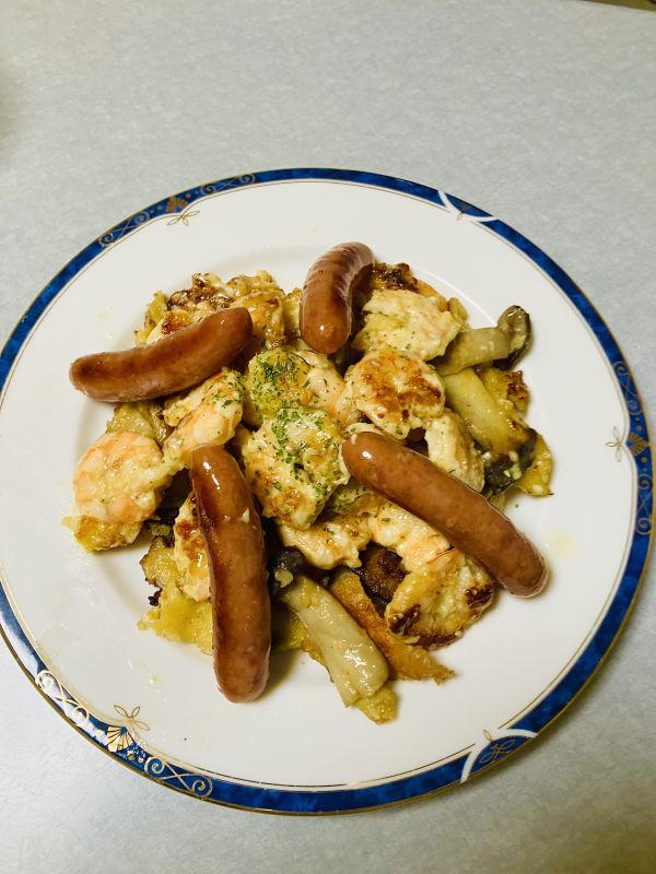 エリンギとエビマヨのミックス☆