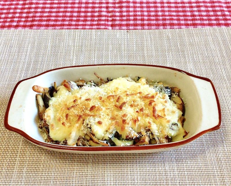 きのこの酒粕豆乳グラタン