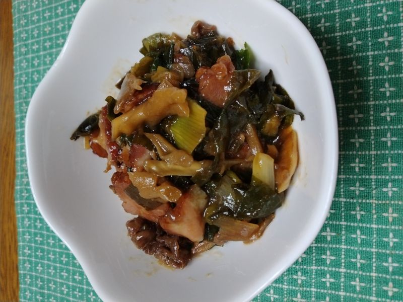 ネギたっぷりすき焼き風まいたけ入り