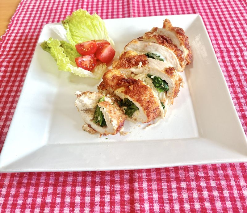 ほうれん草とえのきのチーズチキンカツ