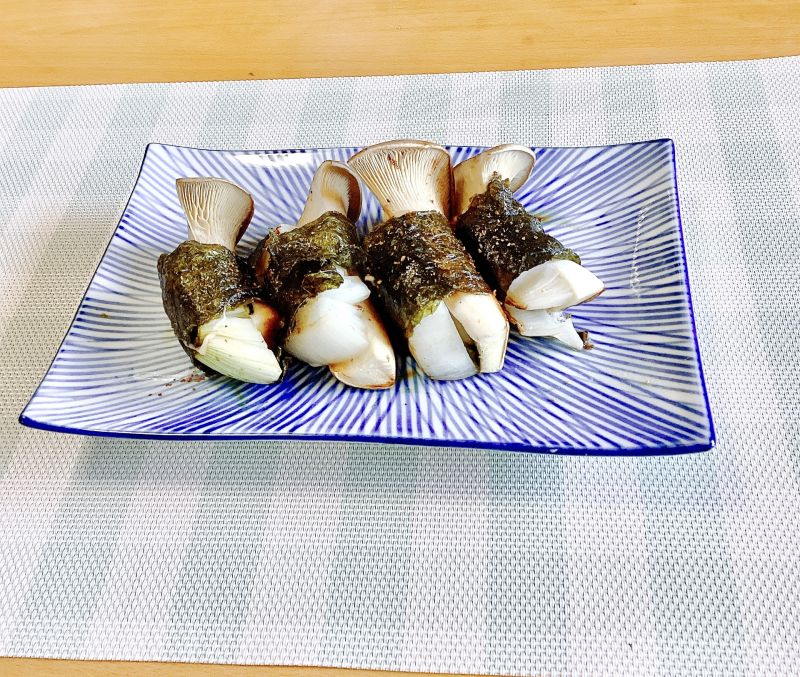 エリンギと新玉ねぎの磯辺焼き