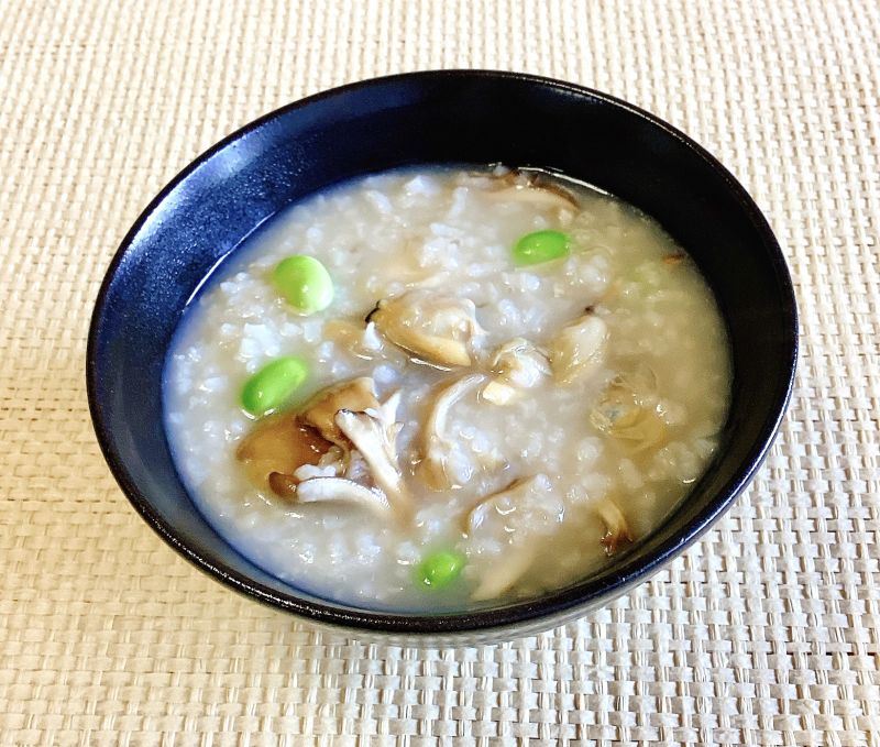 枝豆ときのことあさりの中華粥