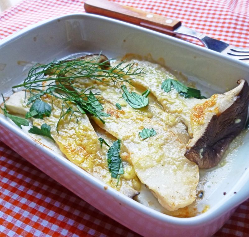 エリンギのしょうゆ麹マヨワサビ焼き