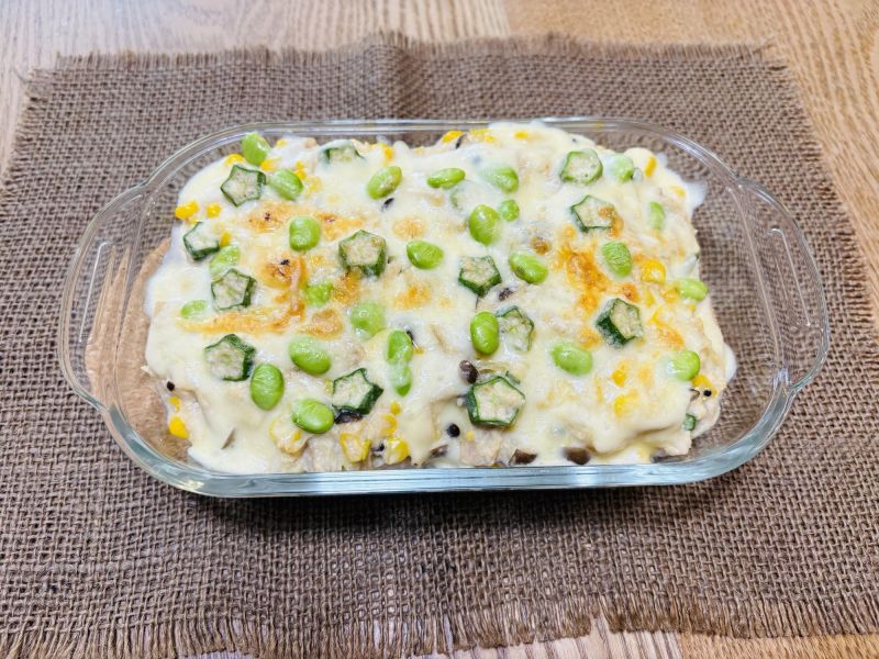しめじと夏野菜のとろーり豆腐ドリア