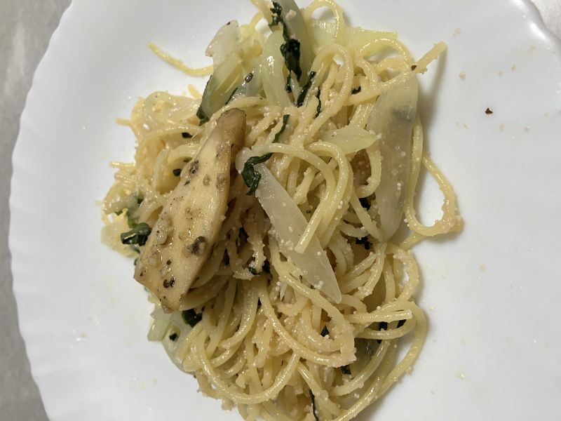 エリンギの青じそ明太子パスタ
