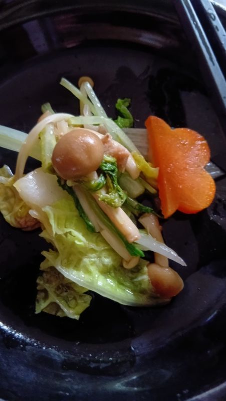 白菜ネギきのこ茹で