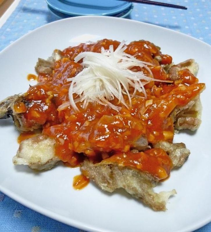 サクッと舞茸！熱々チリミートソース仕立て