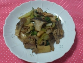 きのことチンゲン菜のオイスター炒め