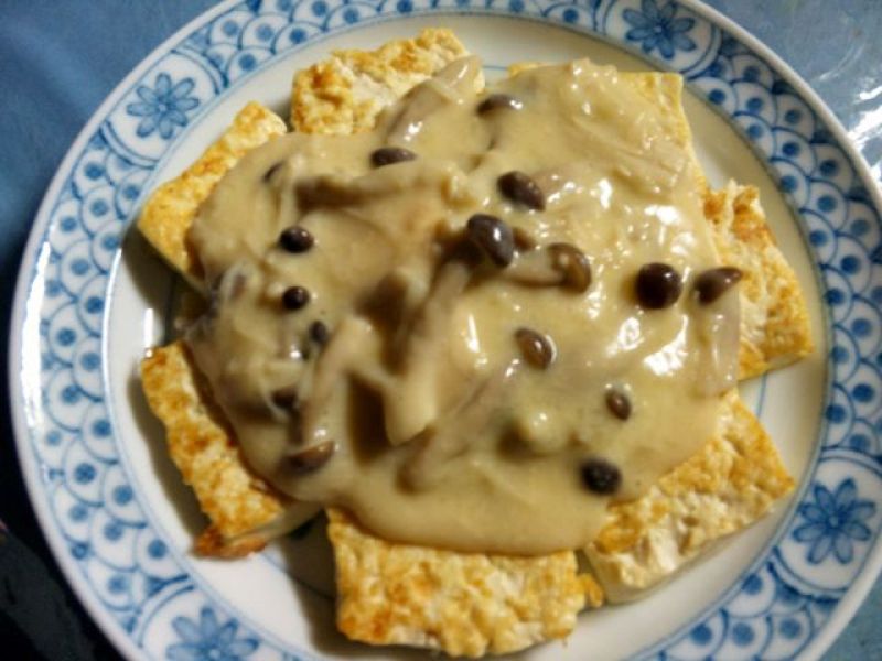 豆腐ソテー　きのこあん