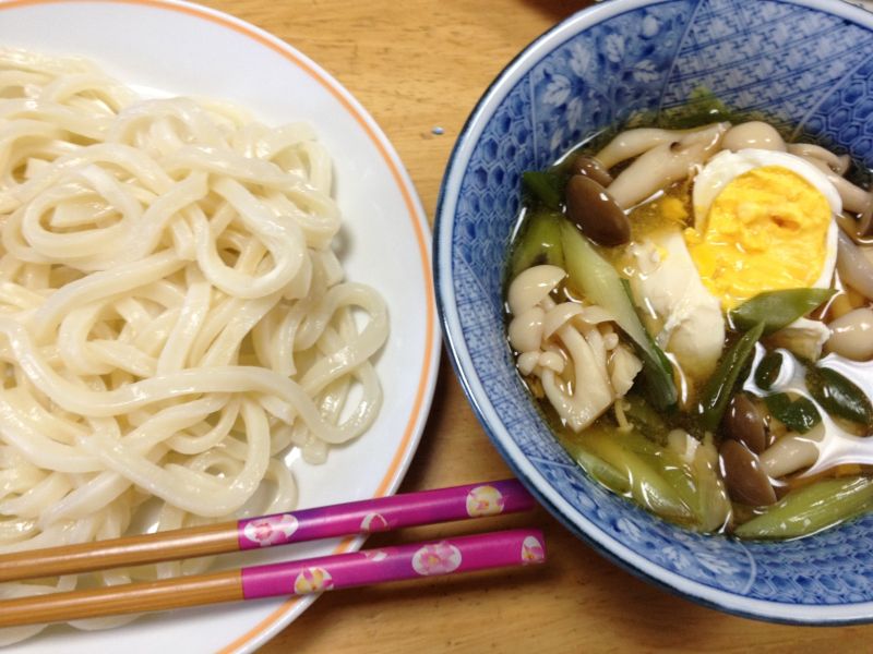 きのこたっぷり♪つけうどん