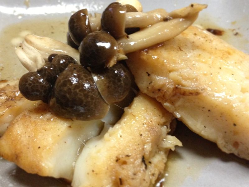 カレイのムニエル♪きのこソース