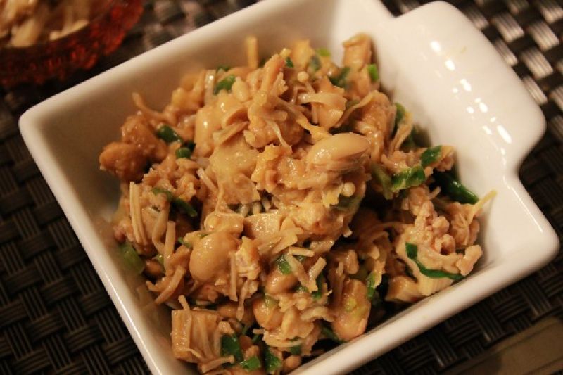 えのきだけと納豆の炒め物